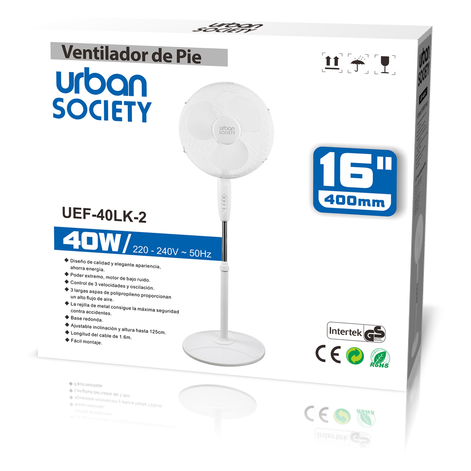 URBAN VENTILADOR DE PIE 45W BLANCO BASE CIRCULAR 555028