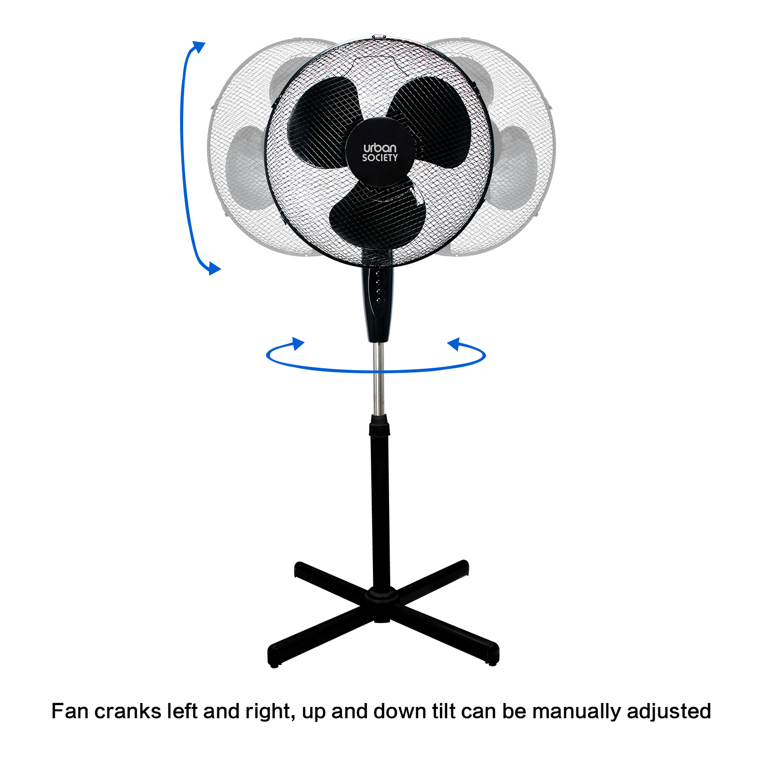 URBAN VENTILADOR DE PIE 45W NEGRO BASE CRUZ 555202