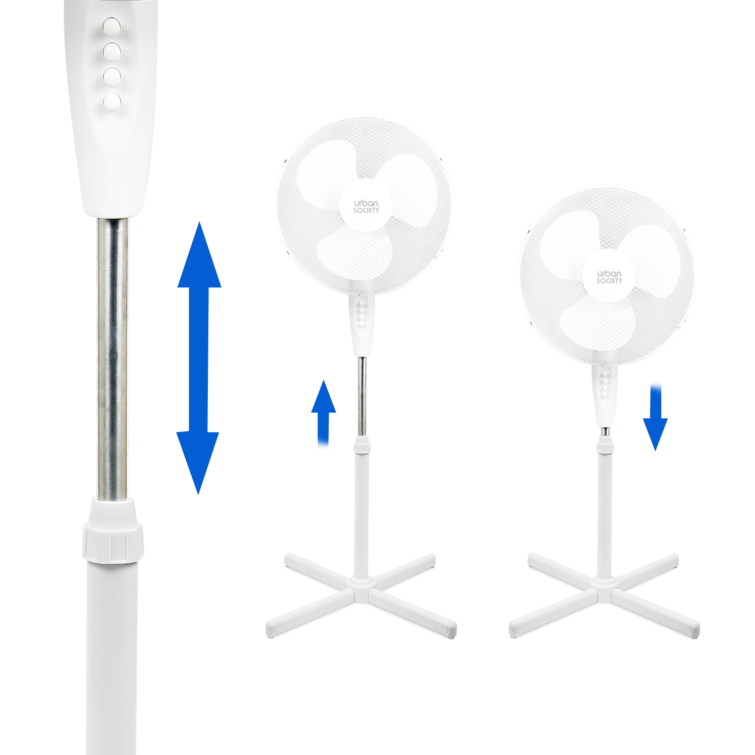URBAN VENTILADOR DE PIE 45W BLANCO BASE CRUZ 555400