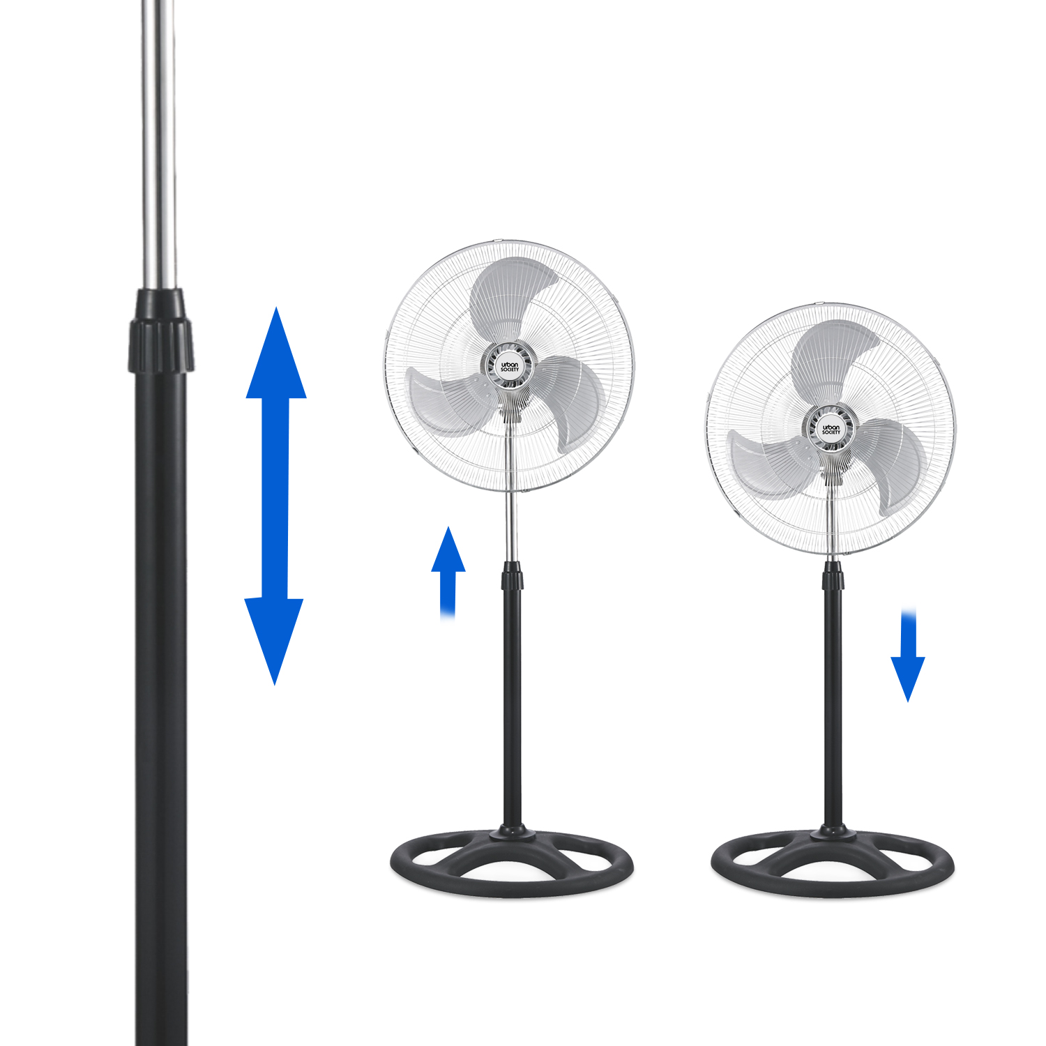 URBAN VENTILADOR ALUMINIO DE PIE 90W NEGRO 555219